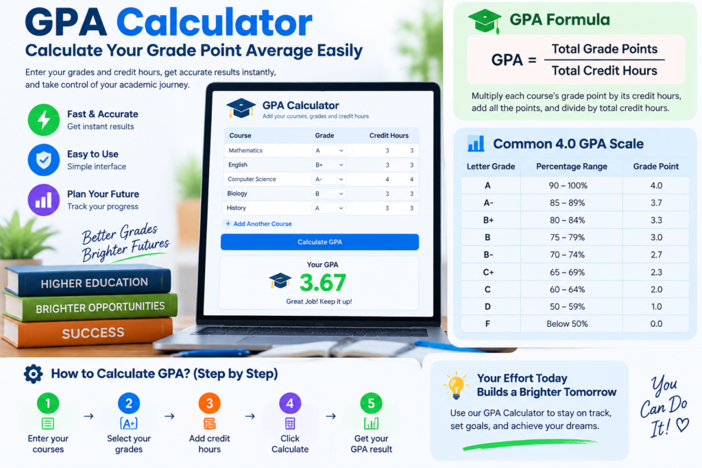 Online GPA Calculator interface for students